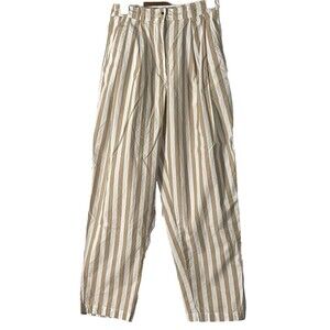 Urban Outfitters Womens Poly 100% Cotton Striped Pleated Barrel Pants Size 6
